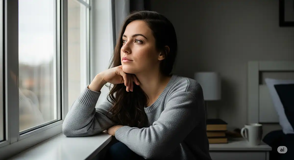 私って結婚に向いていないのかしらと自問自答しながら遠い目をしている20代の女性